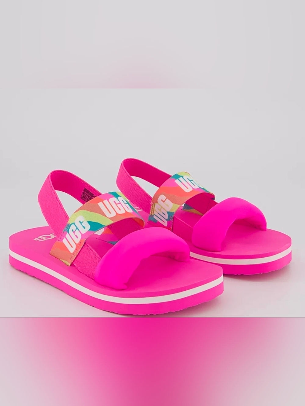 UGG Australia Girls Zuma Slings Pink Slippers Black Size 6 NEW NO BOX!
